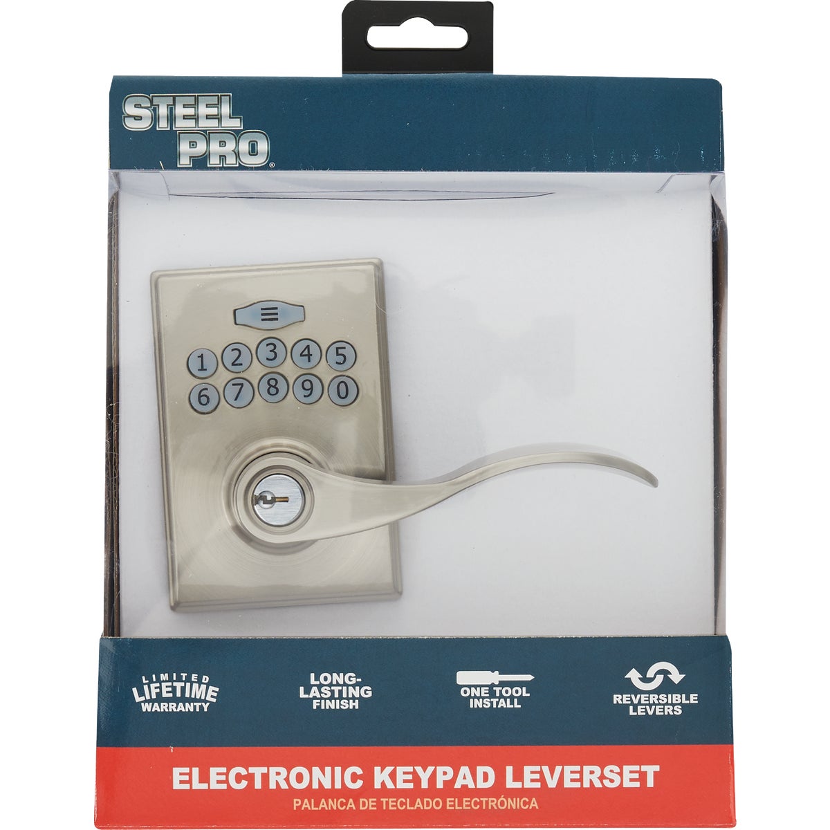 Steel Pro Electronic Leverset, Brushed Nickel Image 2