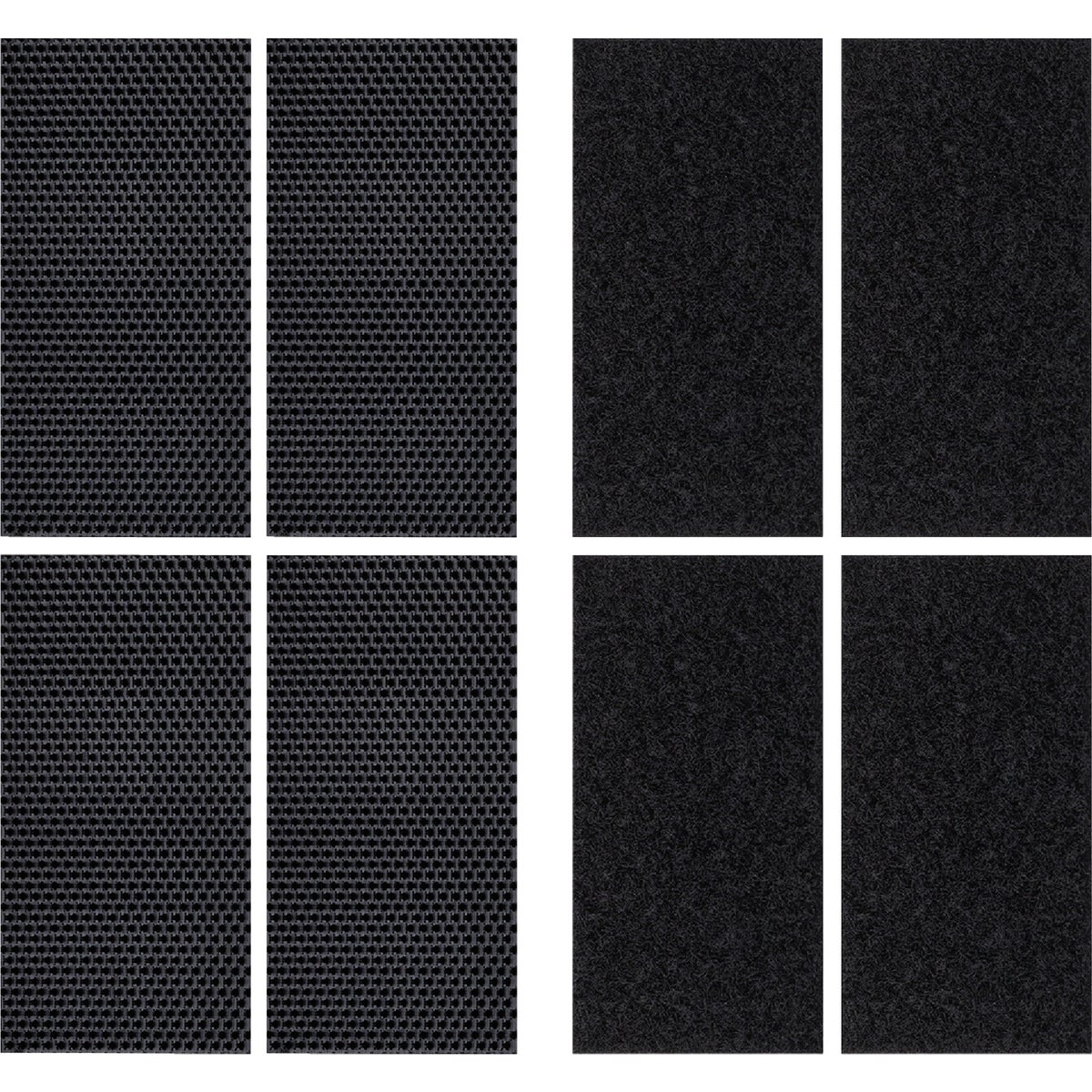 Wrap-It Storage Stick 'Em 2 In. x 4 In. Extreme Strength Black Hook & Loop Strip (4 Ct.)