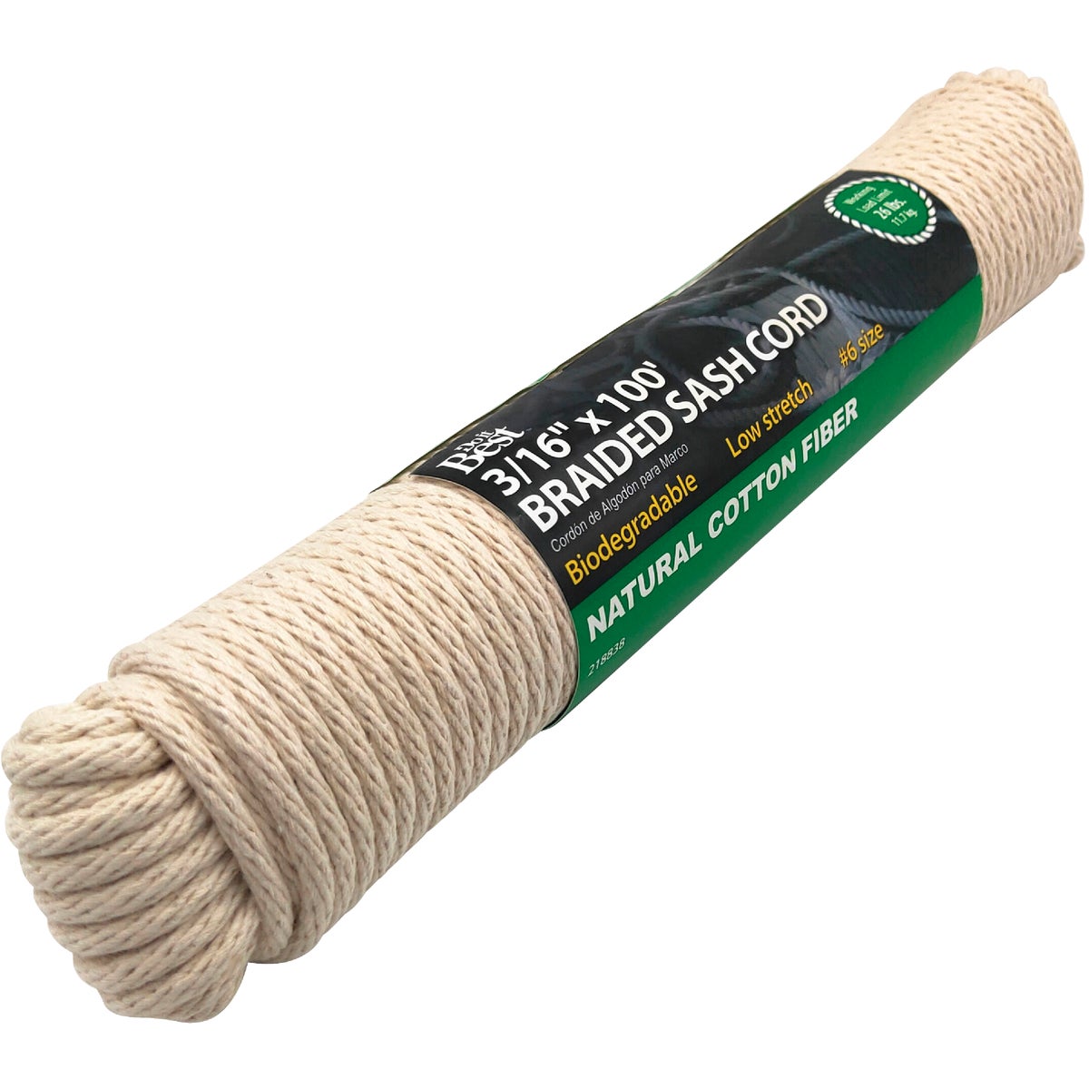 Do it Best 3/16 In. x 100 Ft. White Solid Braided Cotton Sash Cord Image 2