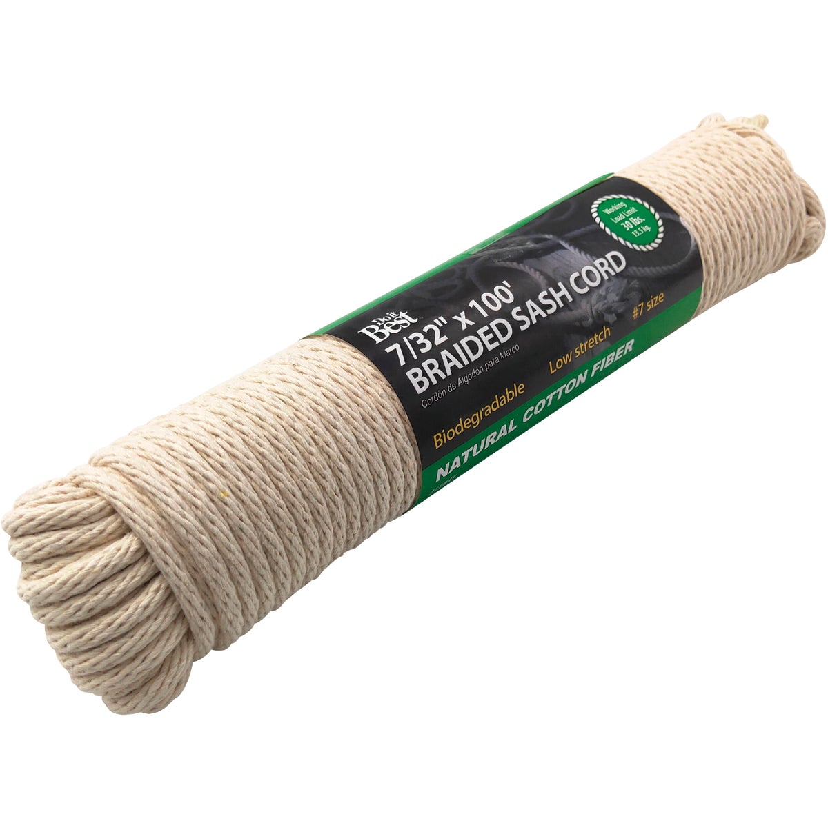 Do it Best 7/32 In. x 100 Ft. White Solid Braided Cotton Sash Cord Image 2