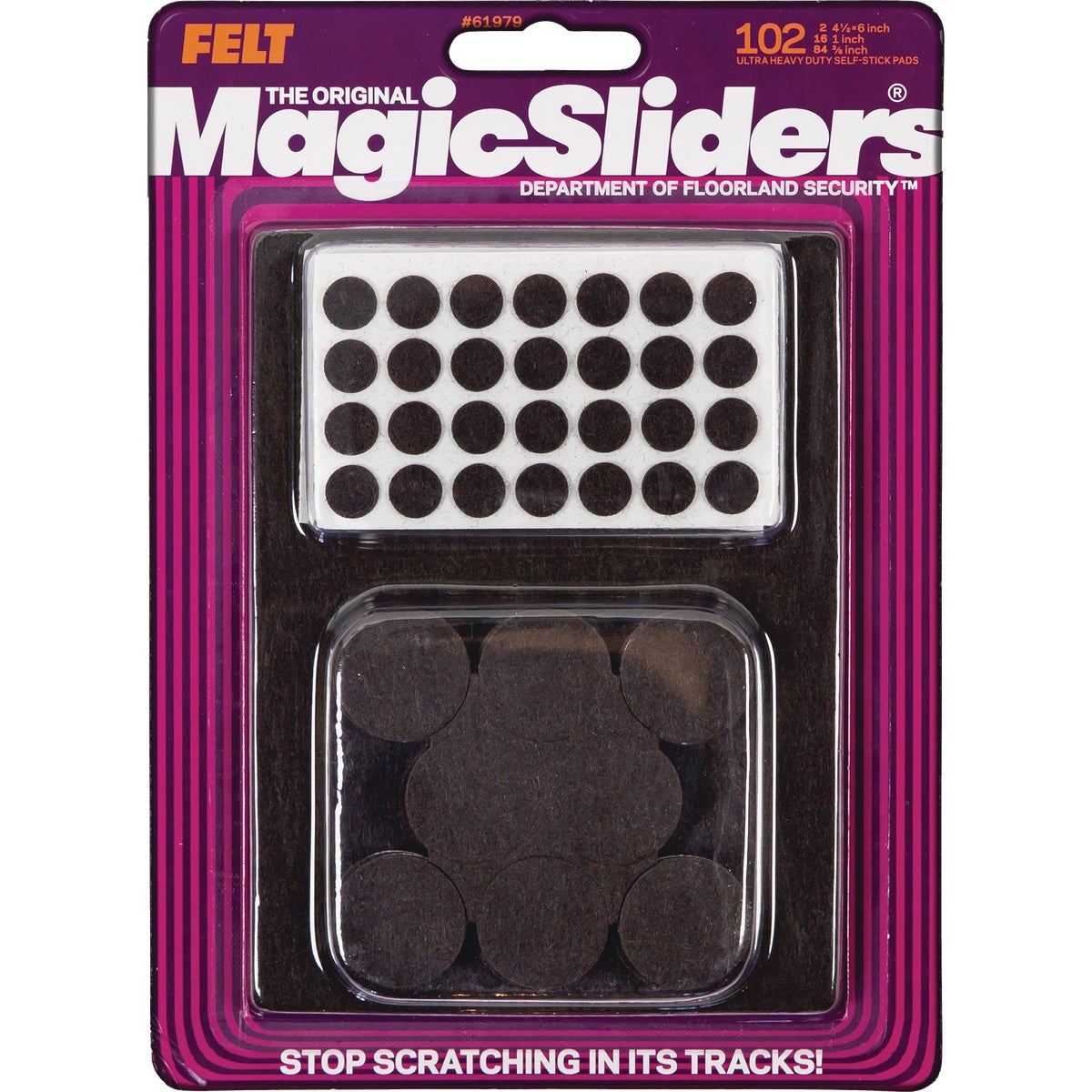 Magic Sliders Assorted Brown Self-Adhesive Ultra Heavy-Duty Furniture Pad (102-Pack) Image 1