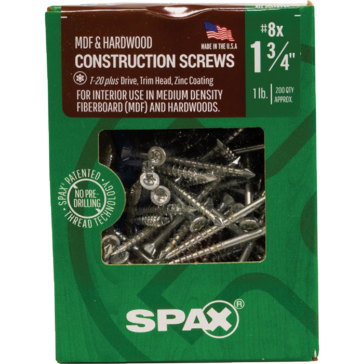 SPAX #8 x 1-3/4 In. T20 Plus Trim Head Zinc (Interior) MDF Cabinet Screw (200 Ct.) Image 4