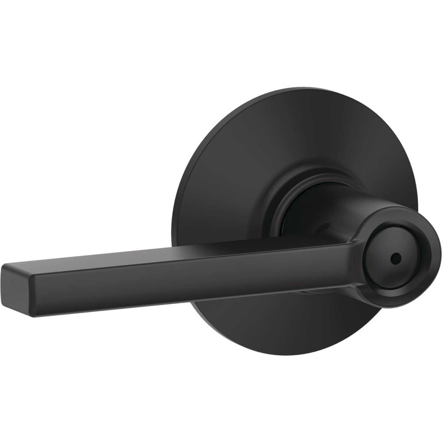 Schlage Latitude Matte Black Privacy Door Lever Image 1