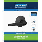Schlage F Series Latitude Matte Black Passage Door Lever Image 2