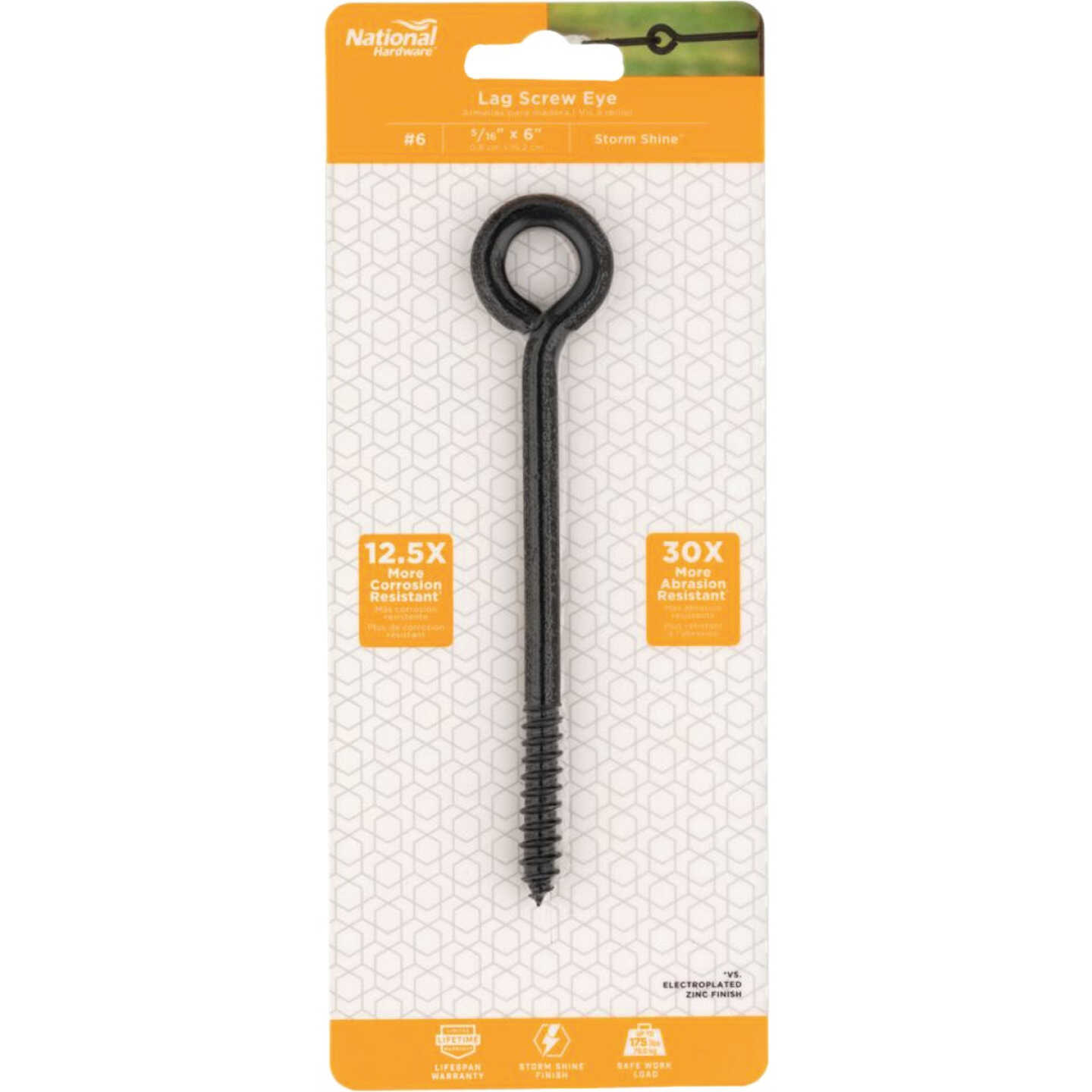 National Hardware 5/16 In. x 6 In. Storm Shine Lag Screw Eye Image 2