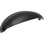 Amerock Ravino 3 In. Matte Black Cup Cabinet Drawer Pull Image 1