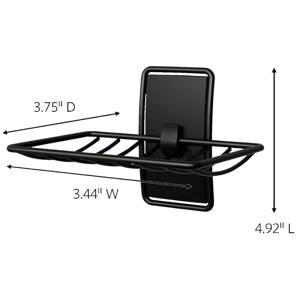 Command Adhesive Soap Dish, Matte Black, 2 Medium Water-Resistant Strips Image 7