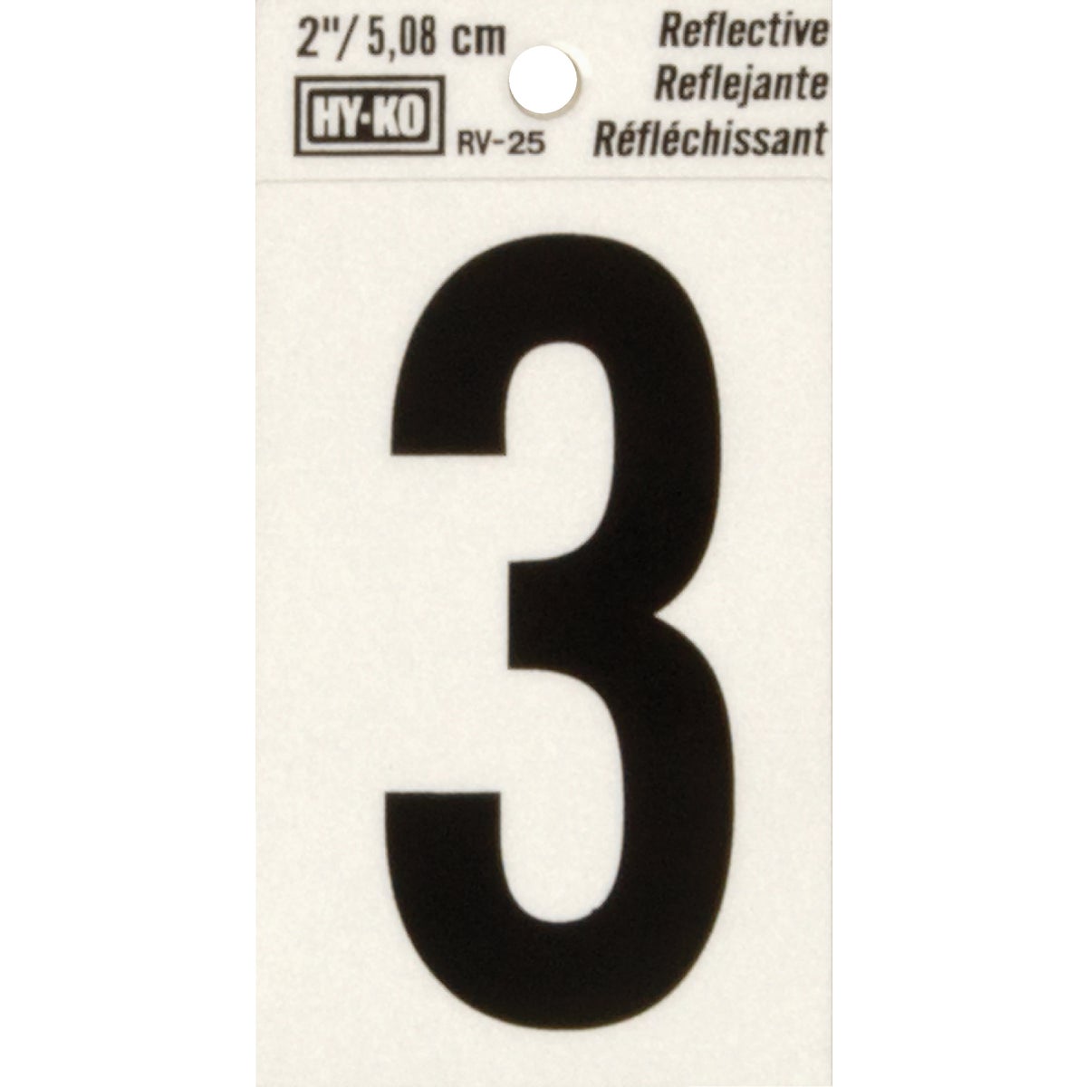 Hy-Ko Vinyl 2 In. Reflective Adhesive Number Three Image 1
