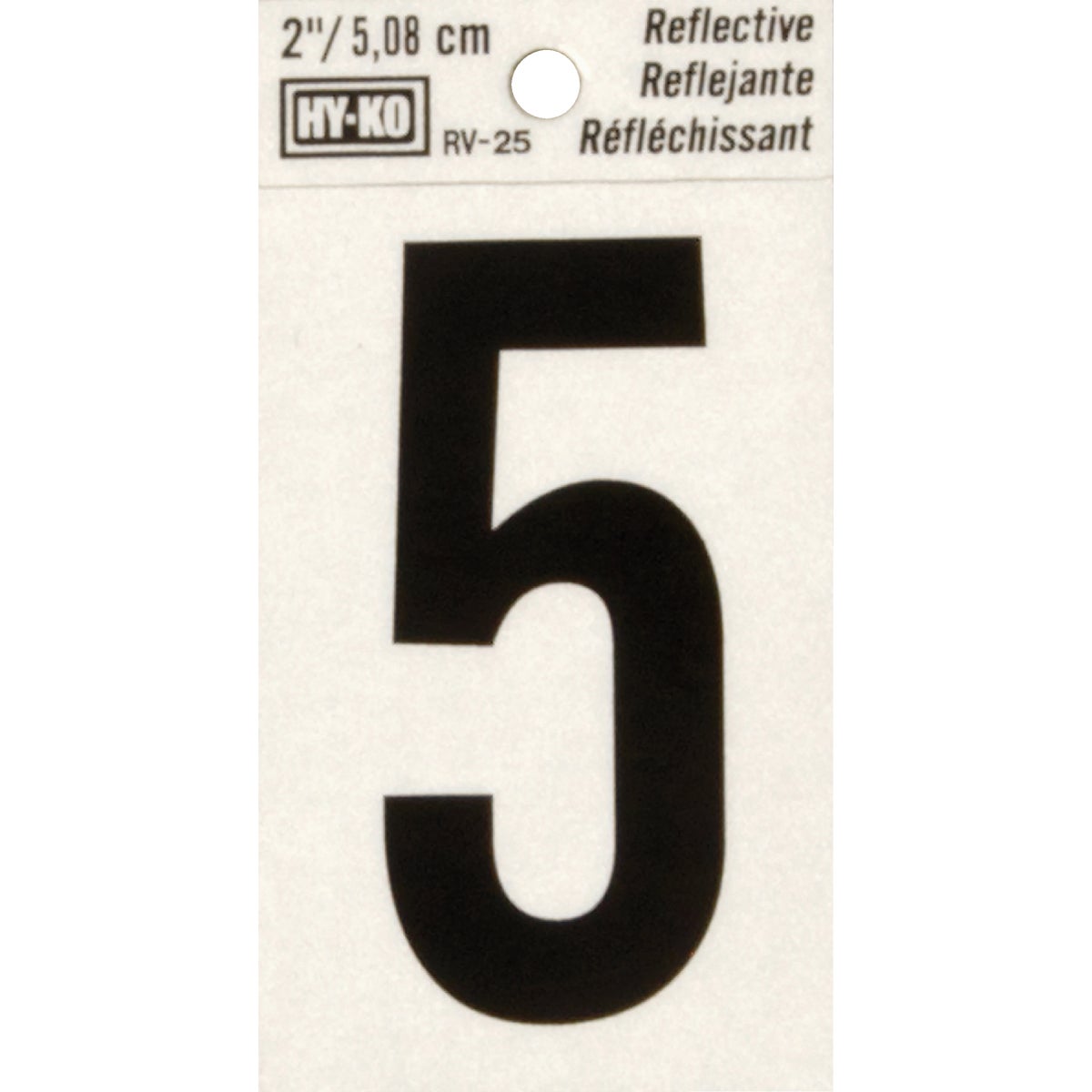 Hy-Ko Vinyl 2 In. Reflective Adhesive Number Five Image 1