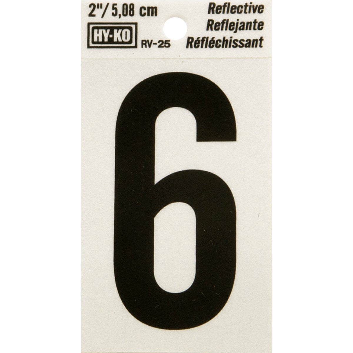 Hy-Ko Vinyl 2 In. Reflective Adhesive Number Six Image 1