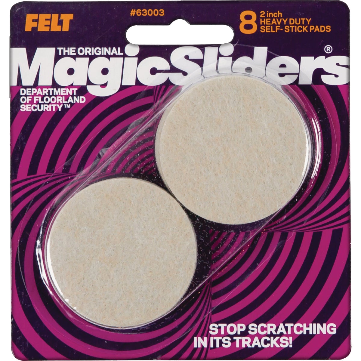 Magic Sliders 2 In. Round Oatmeal Self-Adhesive Heavy-Duty Furniture Pad (8-Pack) Image 1