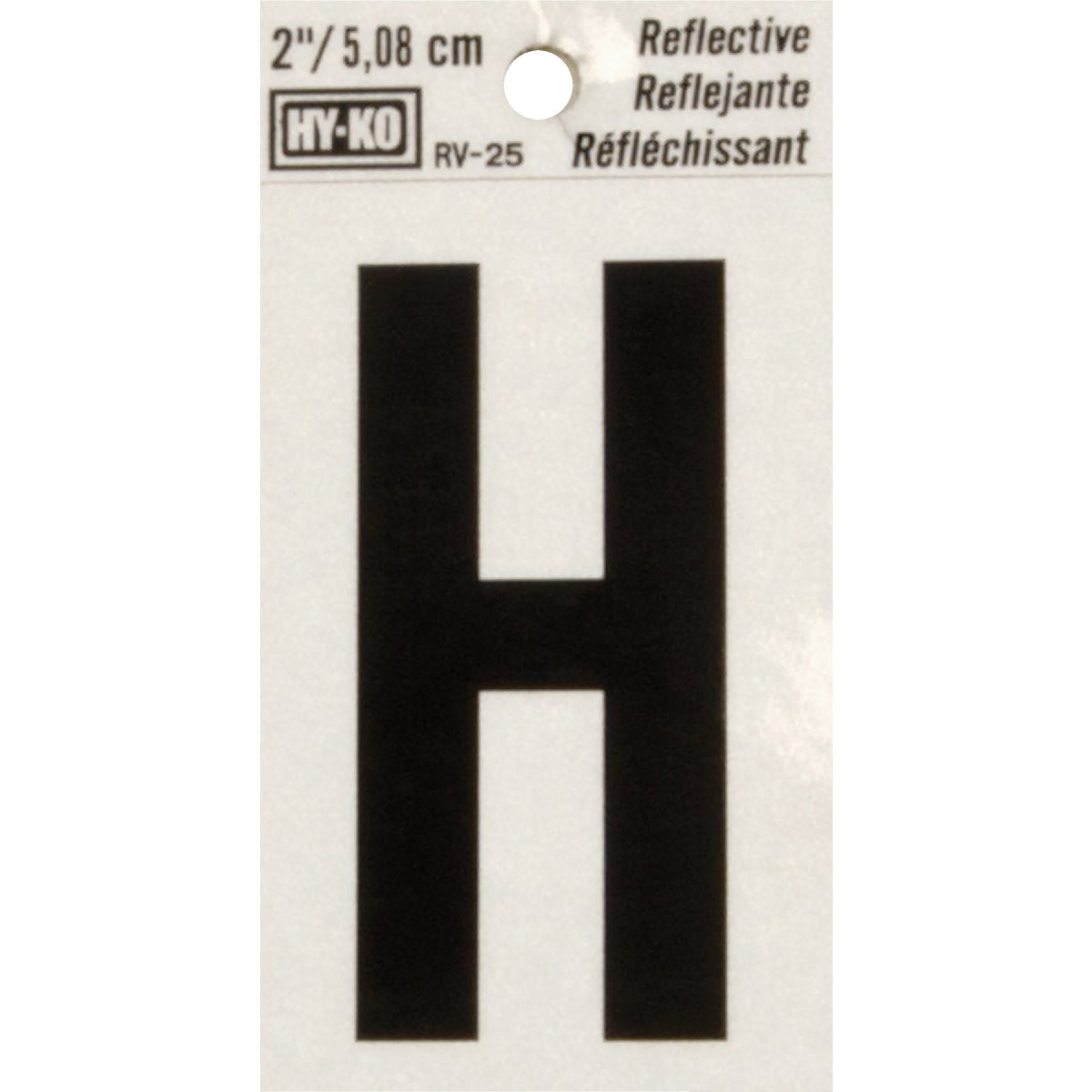 Hy-Ko Vinyl 2 In. Reflective Adhesive Letter, H Image 1