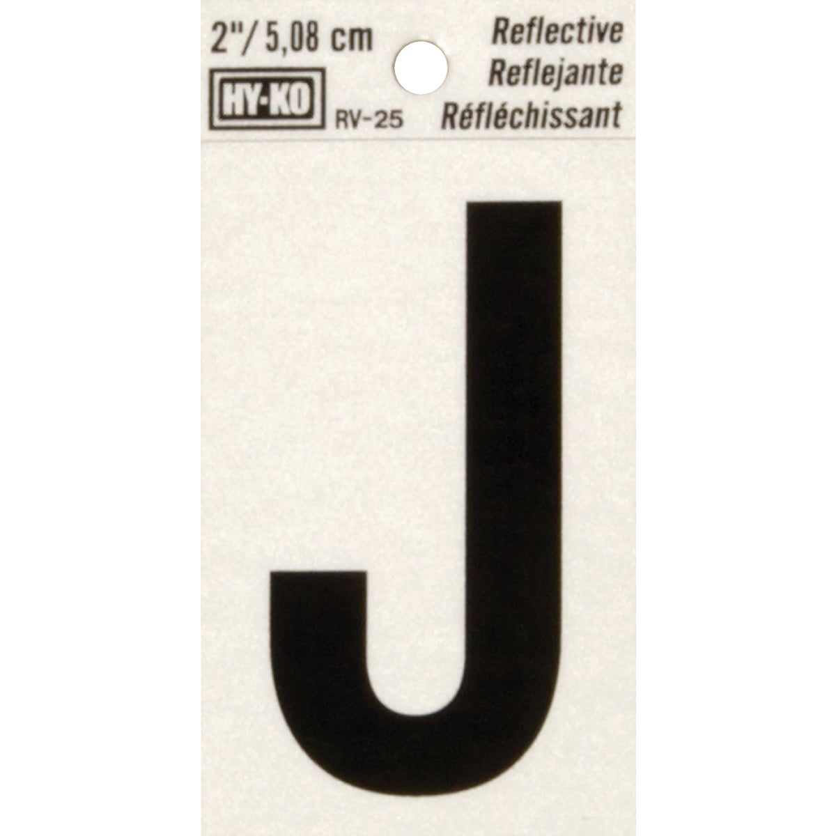 Hy-Ko Vinyl 2 In. Reflective Adhesive Letter, J Image 1