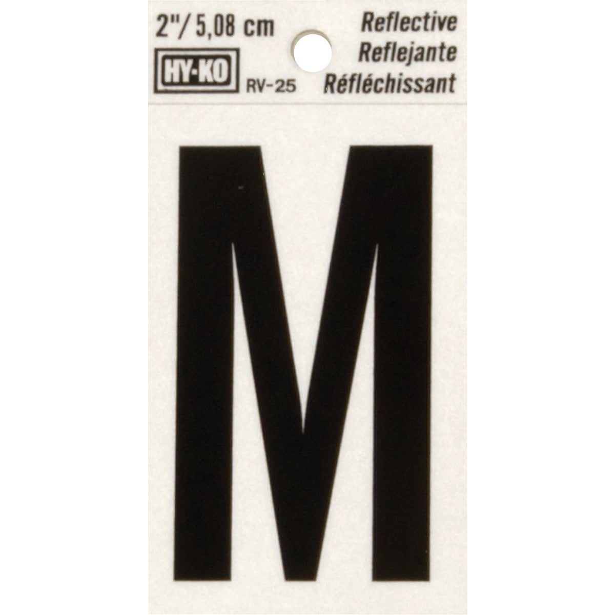 Hy-Ko Vinyl 2 In. Reflective Adhesive Letter, M Image 1