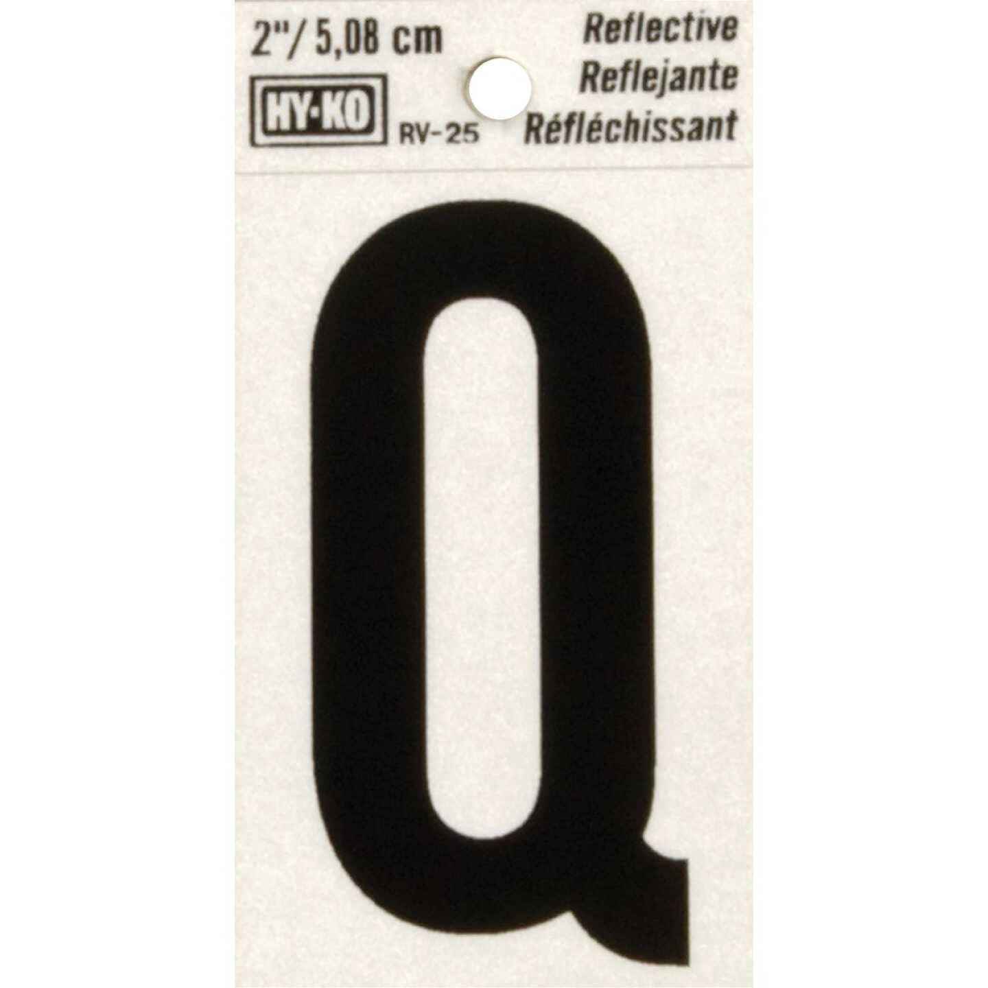 Hy-Ko Vinyl 2 In. Reflective Adhesive Letter, Q Image 1