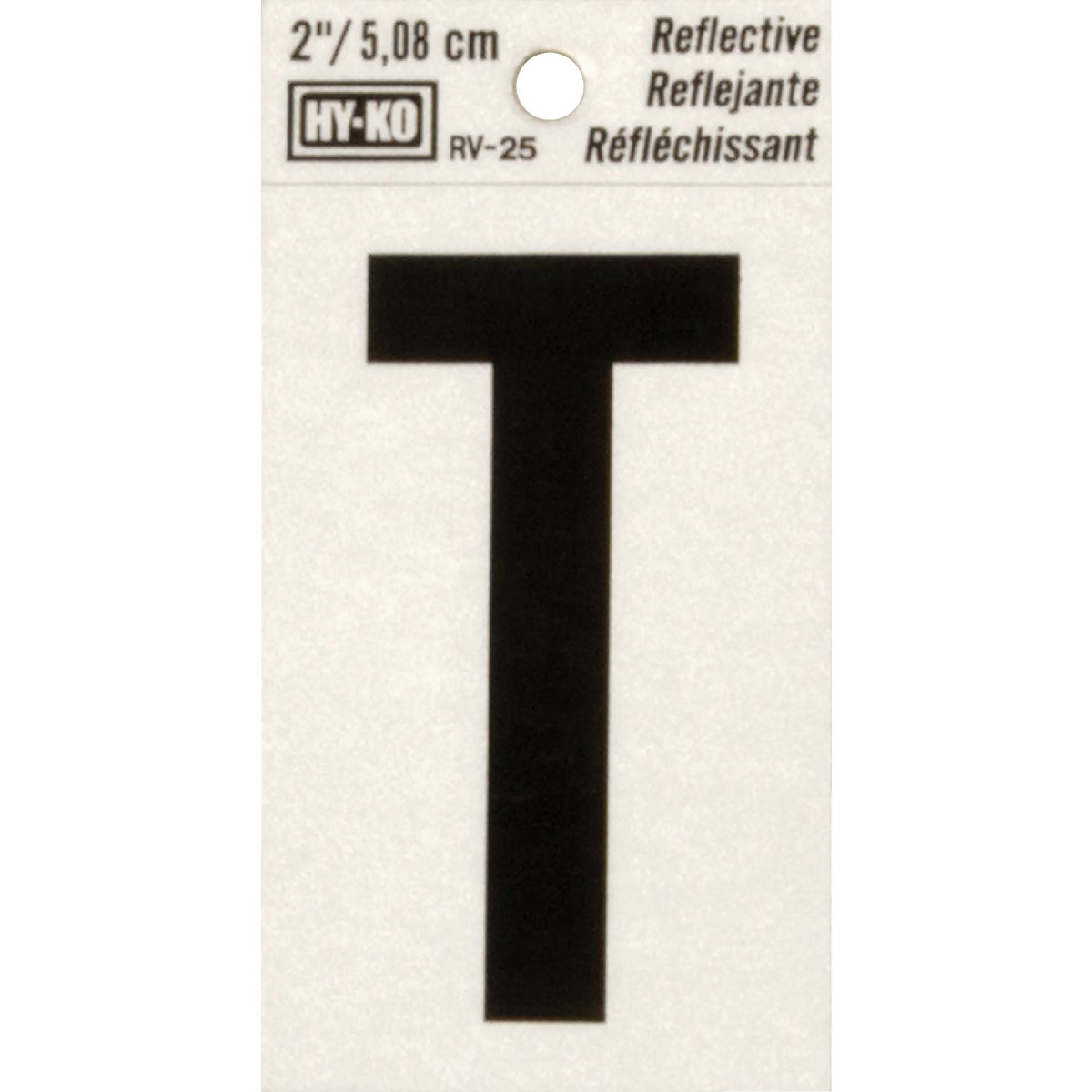 Hy-Ko Vinyl 2 In. Reflective Adhesive Letter, T Image 1
