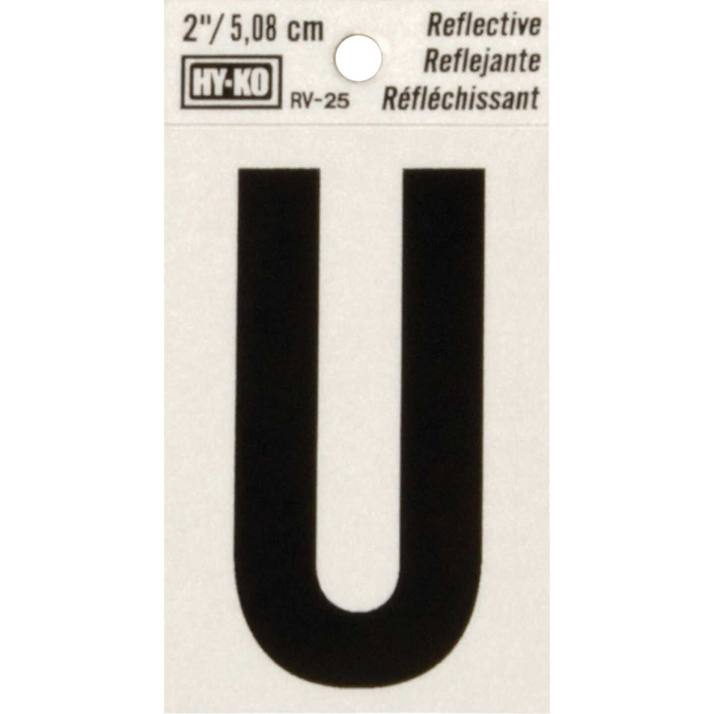 Hy-Ko Vinyl 2 In. Reflective Adhesive Letter, U Image 1