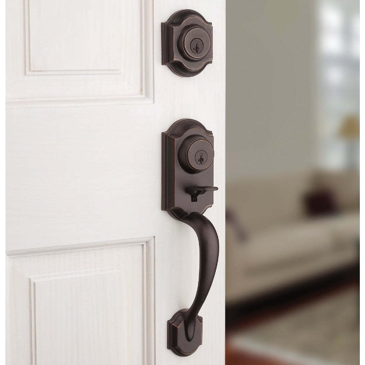 Kwikset Montara Handleset w/Juno Knob SmartKey, Venetian Bronze Image 2
