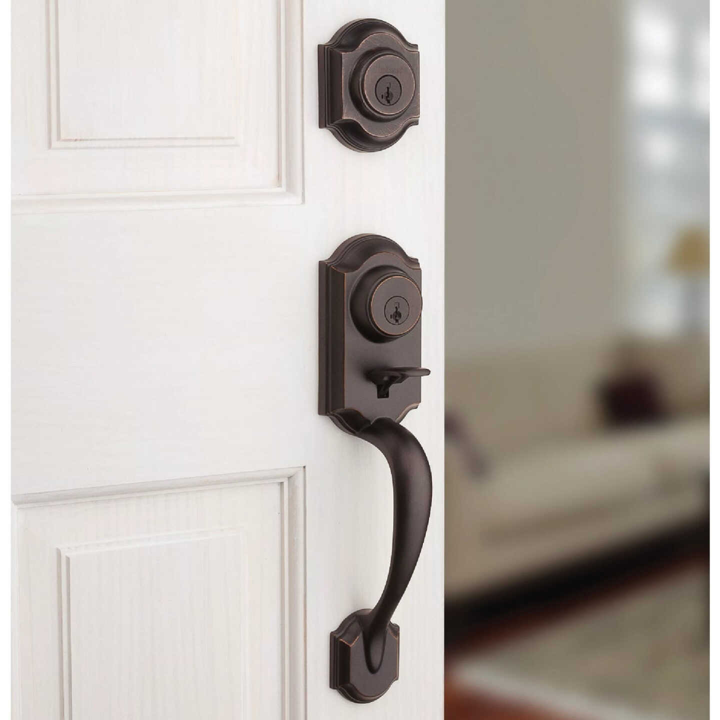 Kwikset Montara Handleset w/Juno Knob SmartKey, Venetian Bronze Image 2