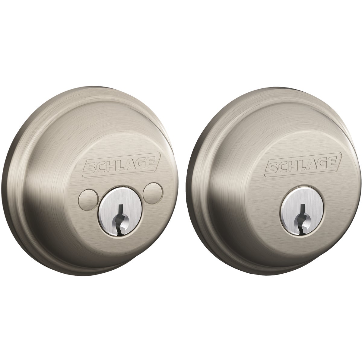 Schlage B-Series Satin Nickel Double Cylinder Deadbolt