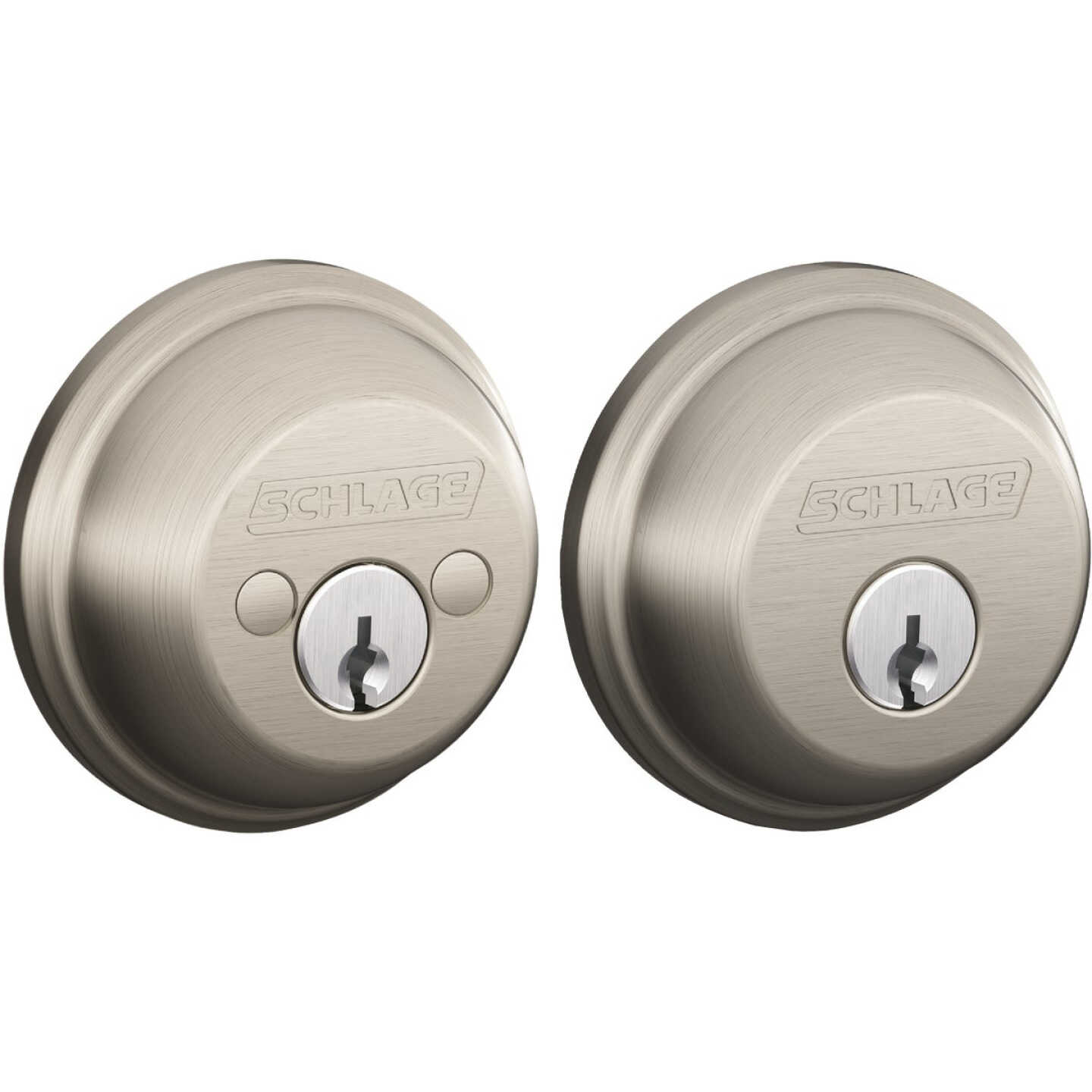 Schlage B-Series Satin Nickel Double Cylinder Deadbolt Image 1