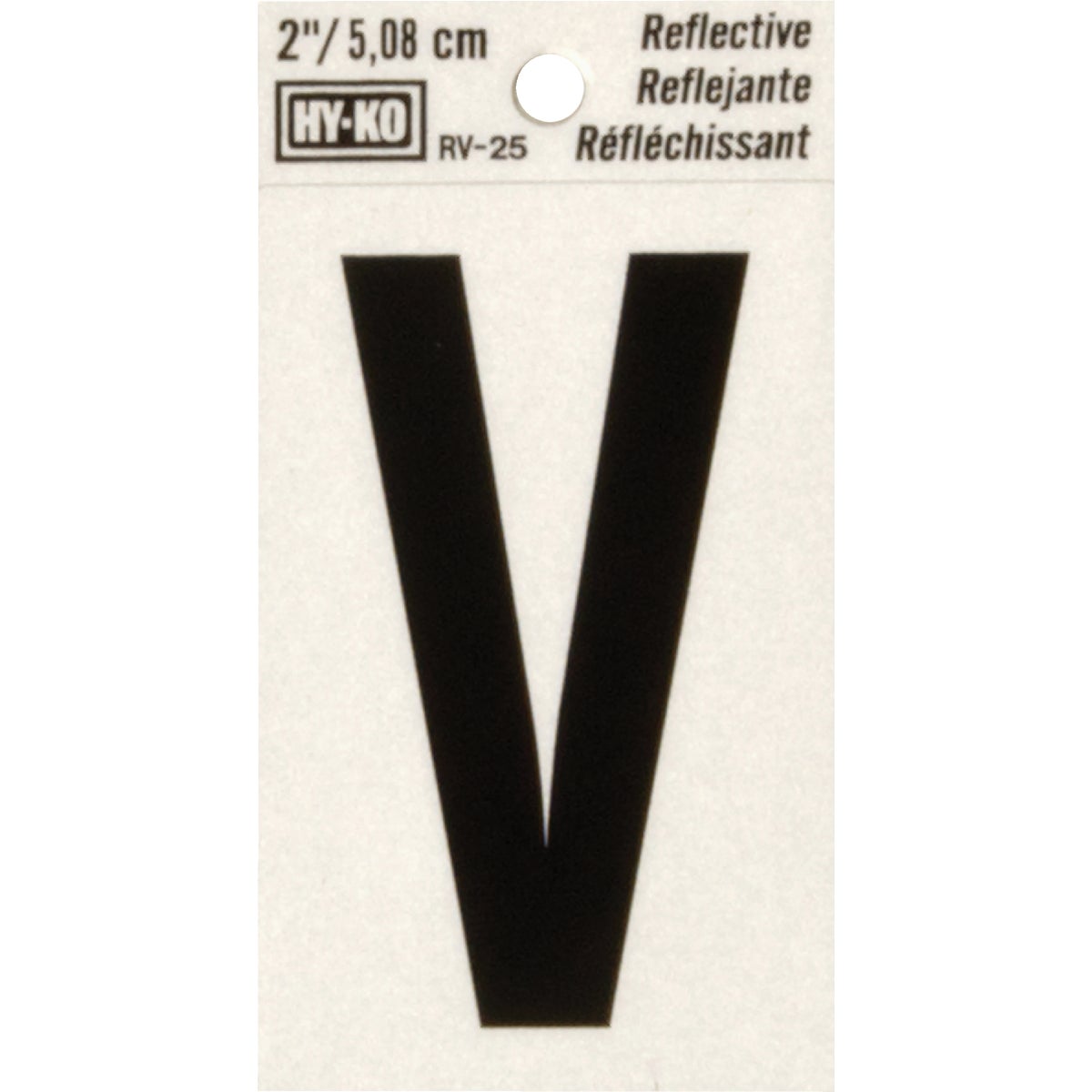 Hy-Ko Vinyl 2 In. Reflective Adhesive Letter, V Image 1