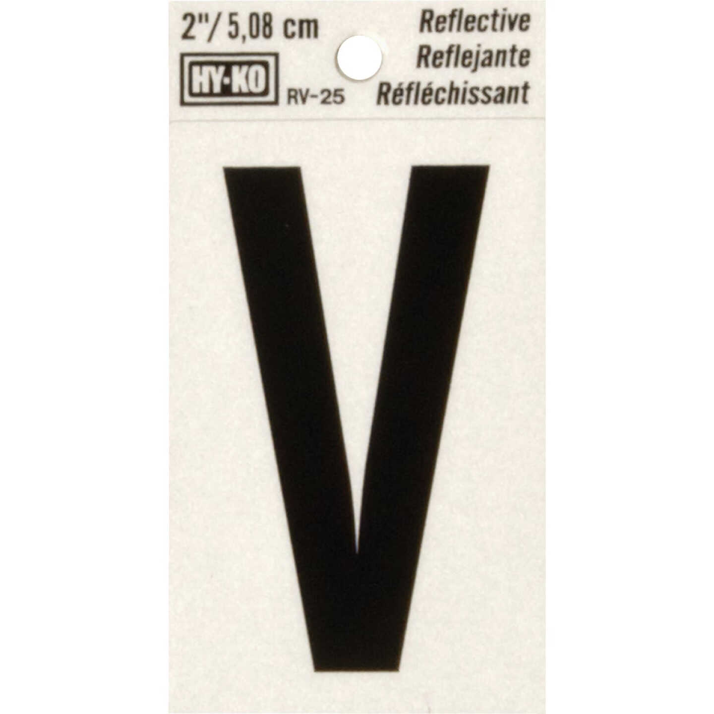 Hy-Ko Vinyl 2 In. Reflective Adhesive Letter, V Image 1