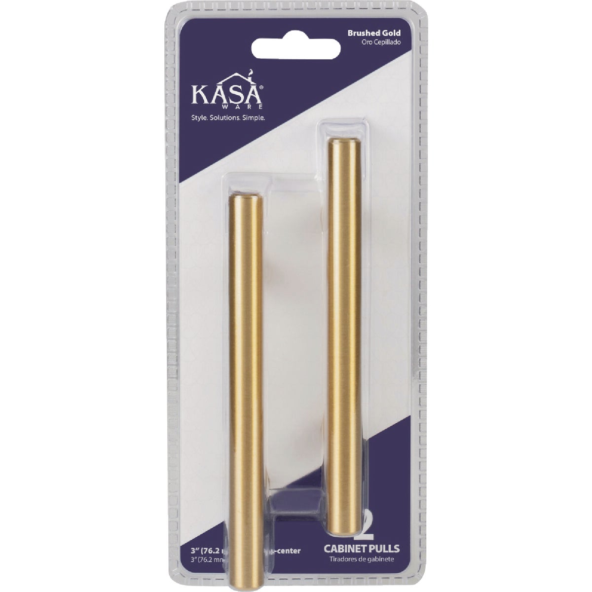 KasaWare 5-3/8 In. Overall Length Brushed Gold Cabinet Pull (2-Pack) Image 2