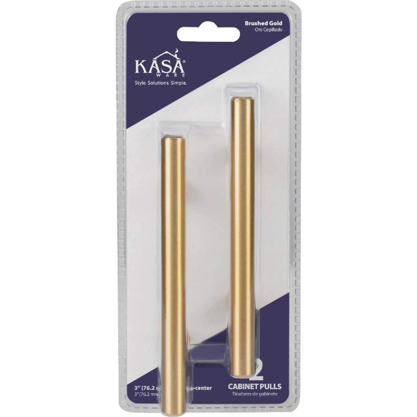 KasaWare 5-3/8 In. Overall Length Brushed Gold Cabinet Pull (2-Pack) Image 2