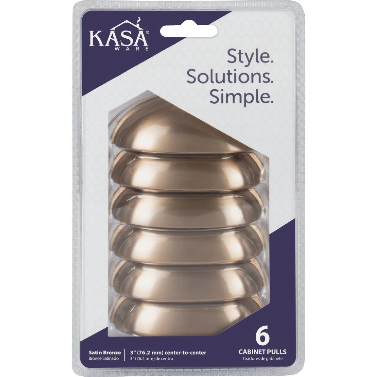 KasaWare 3-11/16 In. Overall Length Satin Bronze Cup Pull (6-Pack) Image 2