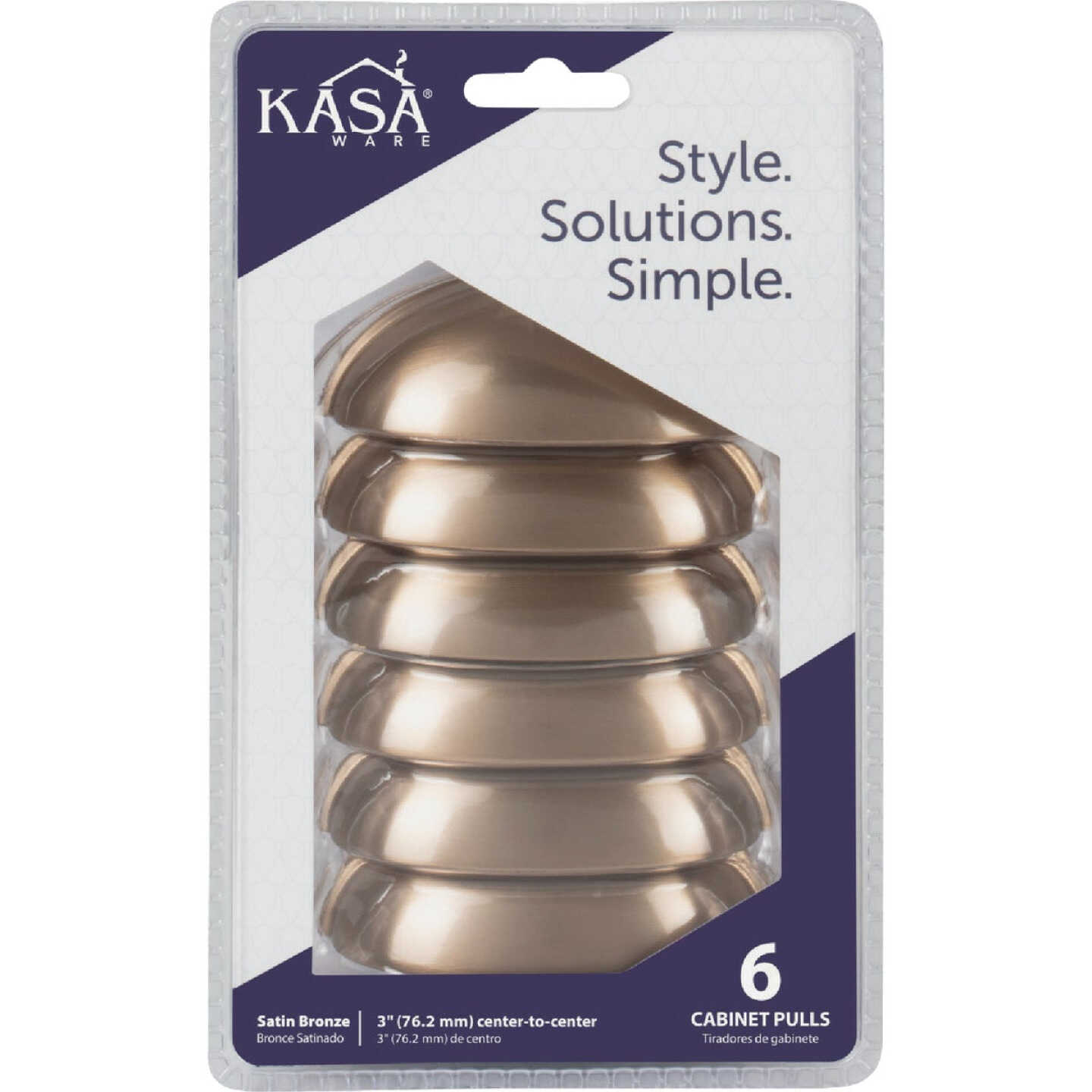 KasaWare 3-11/16 In. Overall Length Satin Bronze Cup Pull (6-Pack) Image 2