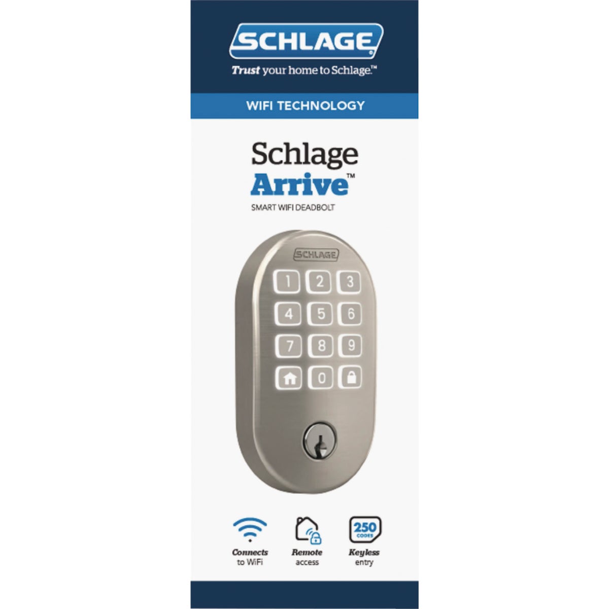 Schlage Arrive Remsen Satin Nickel Smart WiFi Deadbolt Image 2