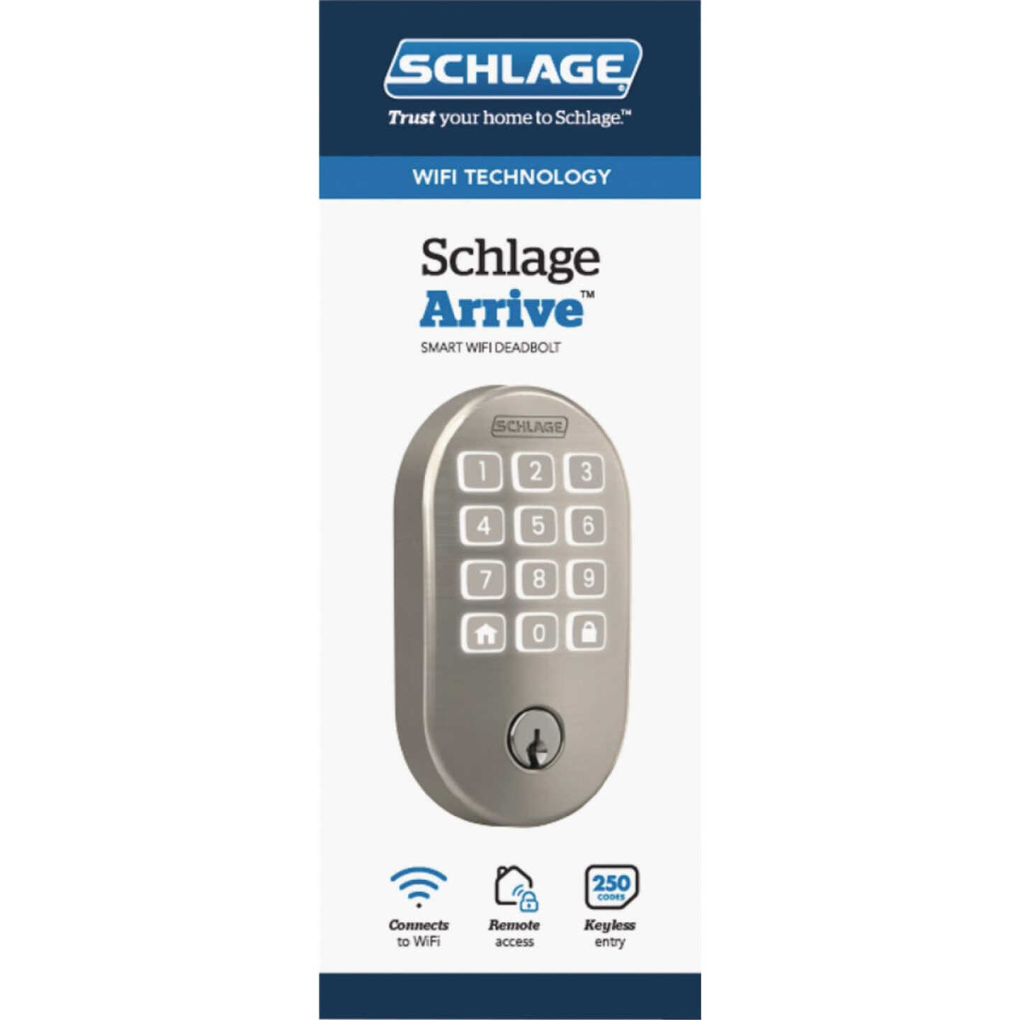 Schlage Arrive Remsen Satin Nickel Smart WiFi Deadbolt Image 2