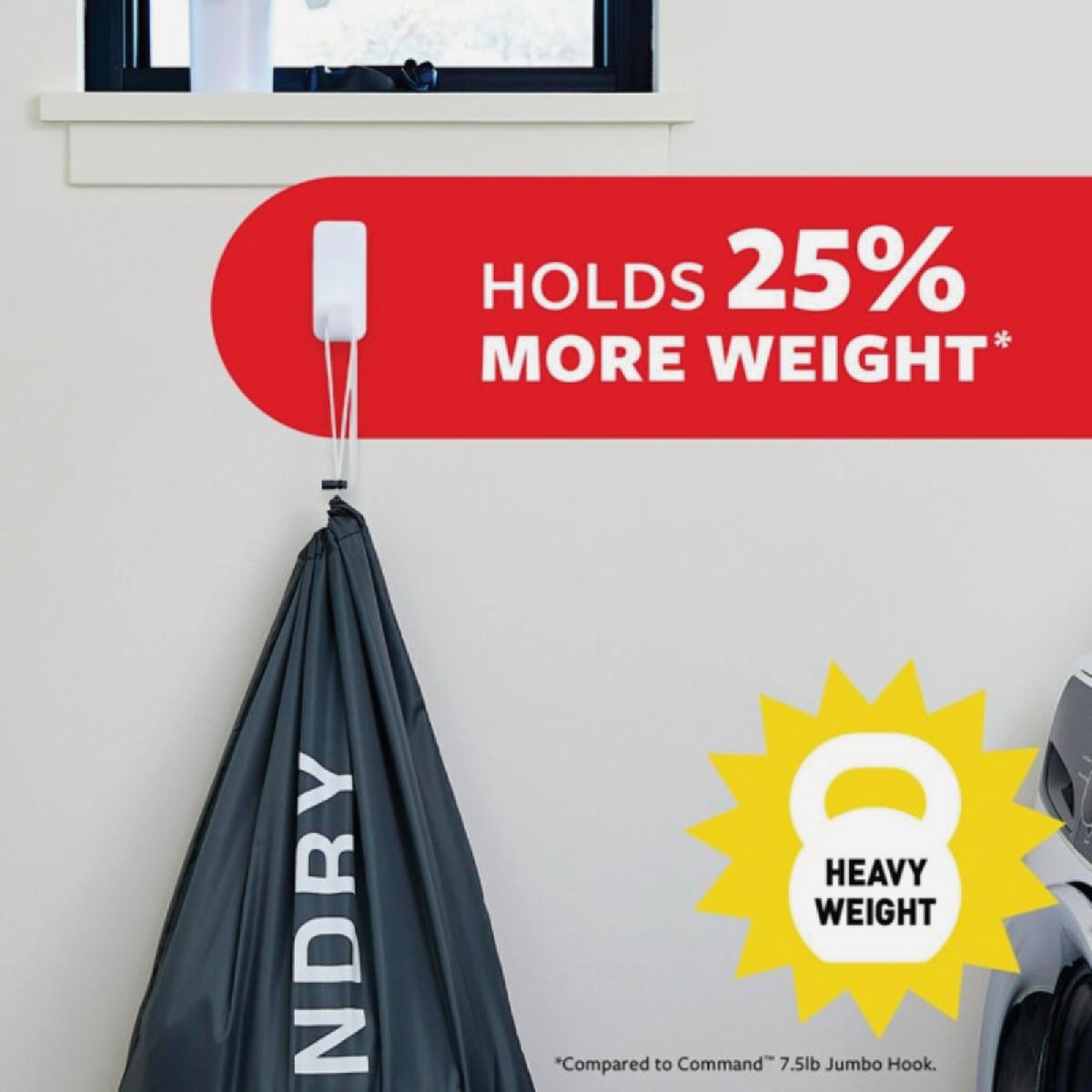 Command Extra Large 10 Lb. Adhesive Hook, White, 1 Hook, 4 Strips Image 5