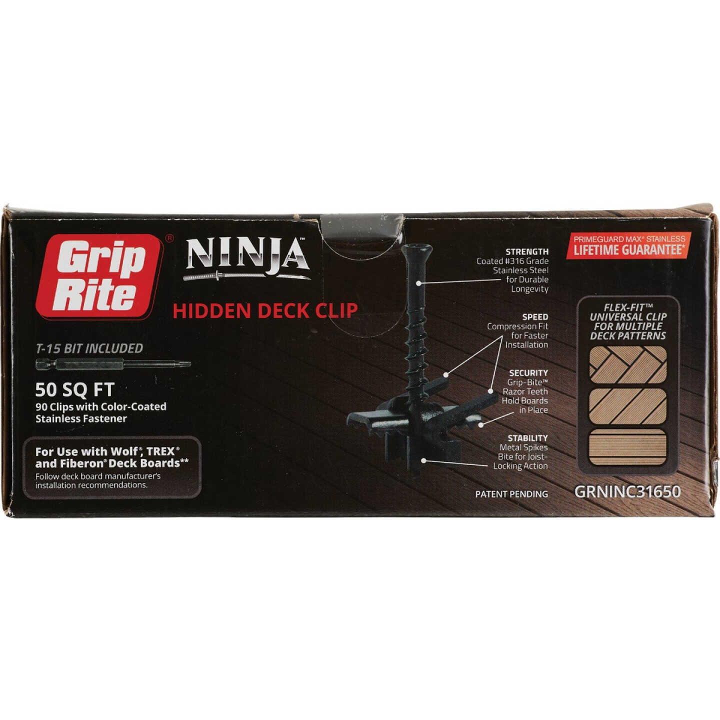 Grip-Rite Ninja 50 Sq. Ft. Hidden Deck Clip Image 1
