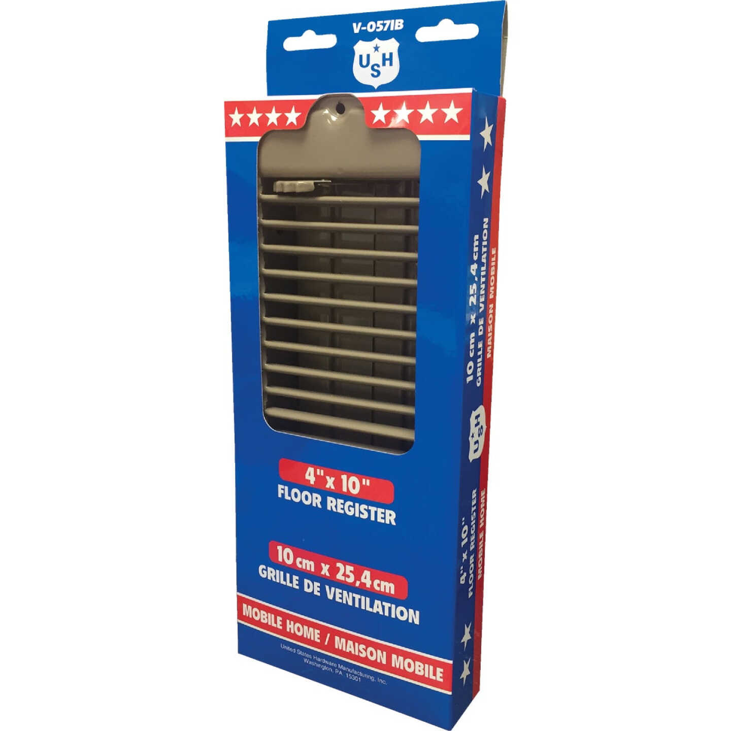 United States Hardware 4 In. x 10 In. x 1-5/16 In. Brown Steel Floor Register Image 3