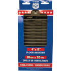United States Hardware 4 In. x 8 In. x 9/16 In. Brown Steel Floor Register Image 2