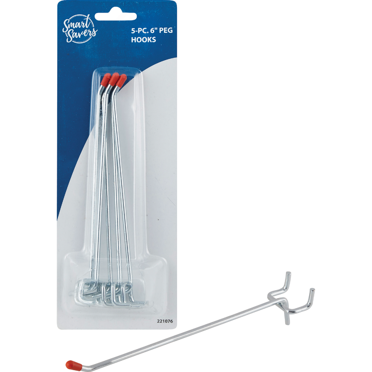 Smart Savers 6 In. Angled Pegboard Hook (5-Count)