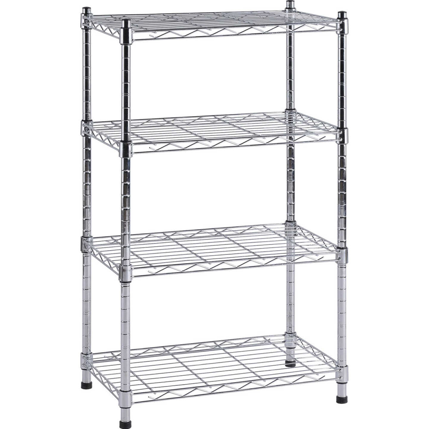 Muscle Rack 20 In. x 12 In. x 32 In. 4-Tier Chrome Wire Shelving Unit Image 1