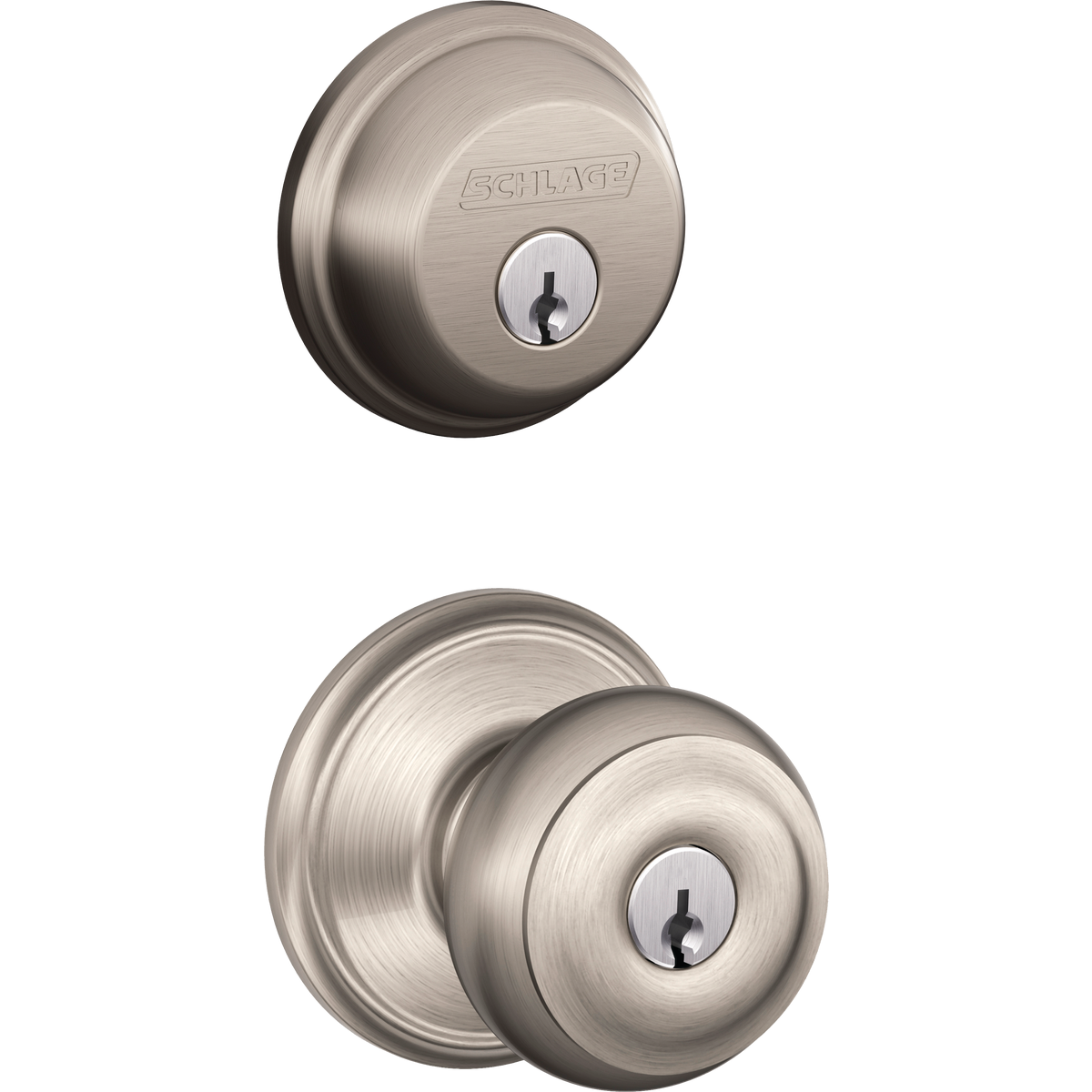 Schlage Satin Nickel Deadbolt & Door Knob Combo