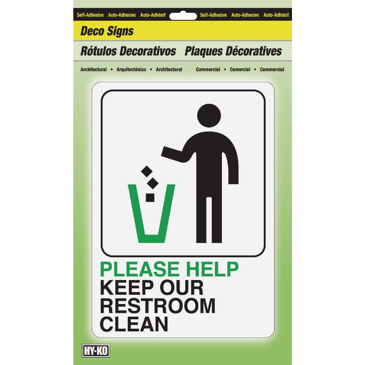 Hy-Ko Please Help Keep Restroom Clean Sign Image 2