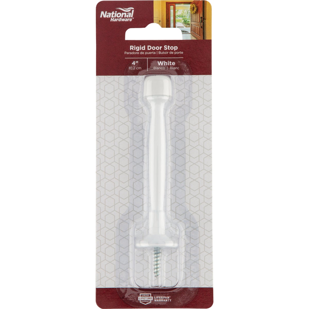 National Hardware 4 In. White Rigid Door Stop Image 2