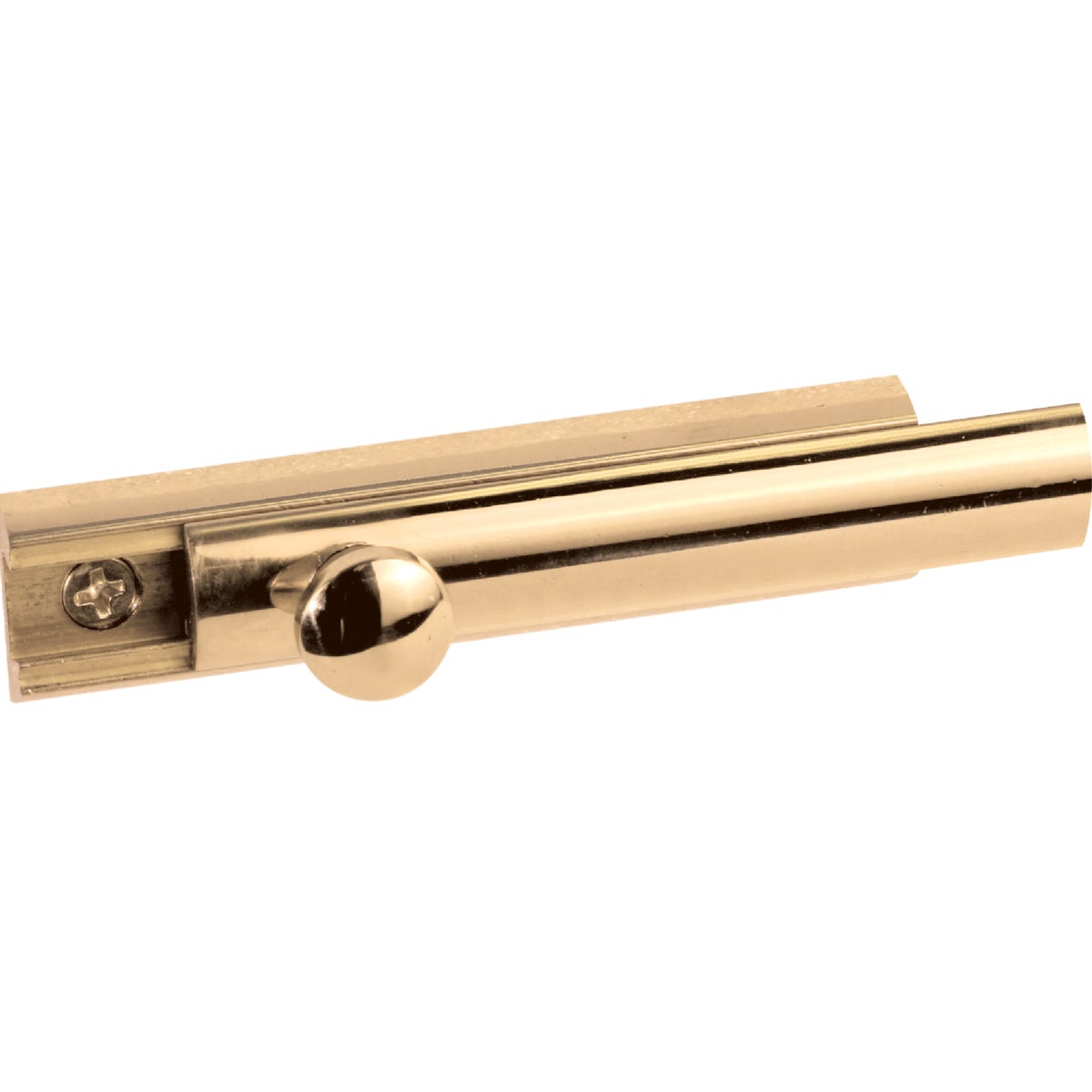 Defender Security 3 In. Polished Brass Door Surface Bolt Image 3