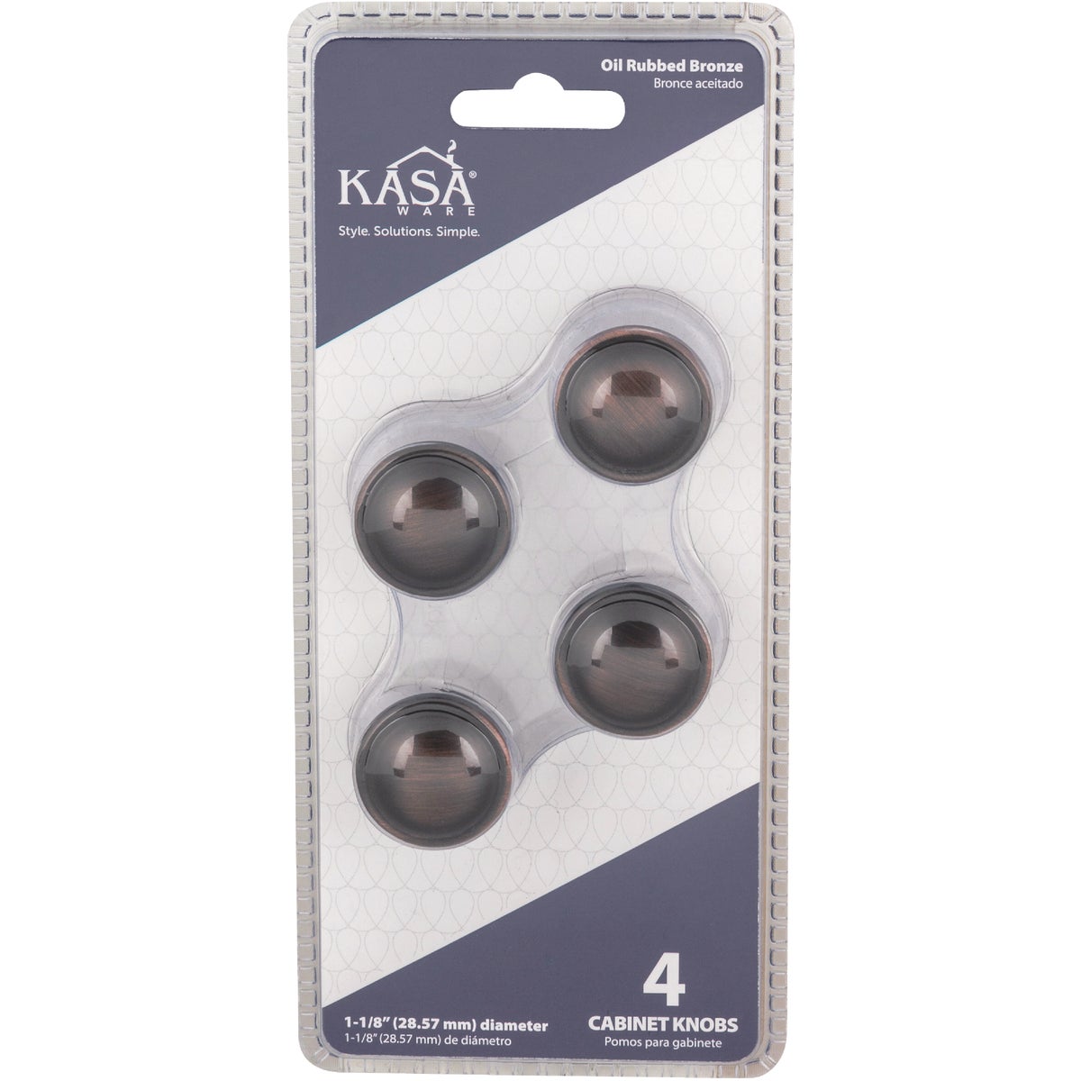 KasaWare 1-1/8 In. Diameter Brushed Oil Rubbed Bronze Cabinet Knob (4-Pack) Image 2