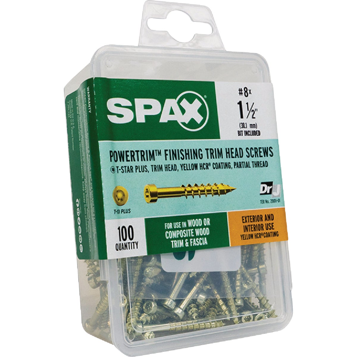 SPAX #8 x 1-1/2 In. T10 Plus Cylindrical Head HCR (Exterior Rated) Yellow Trim Screw (100 Ct.) Image 6
