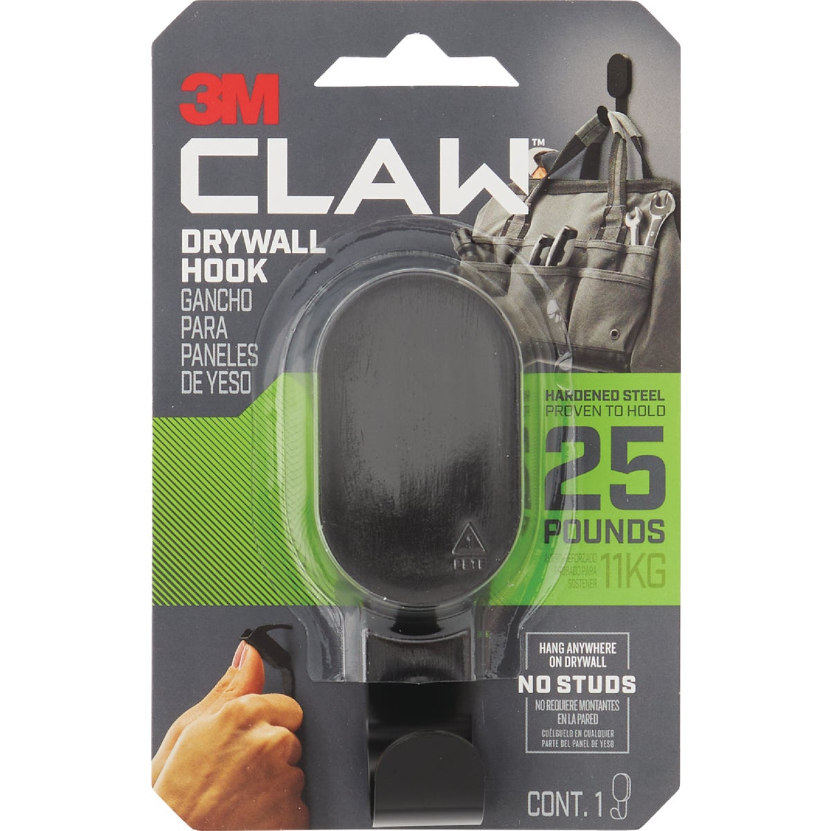 3M Claw 25 Lb. Black Drywall Hook Image 8