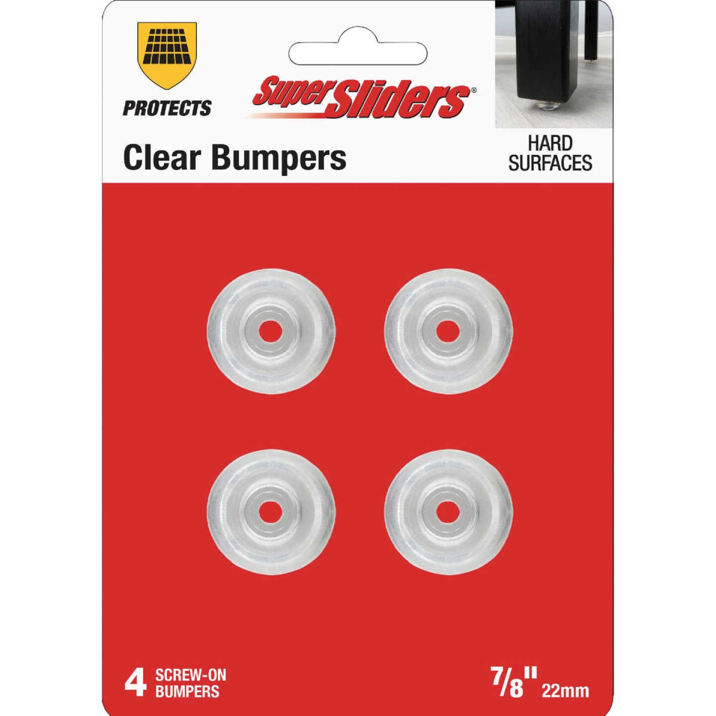 Super Sliders 7/8 In. Screw-on Furniture Wall Bumpers (4-Pack) Image 1