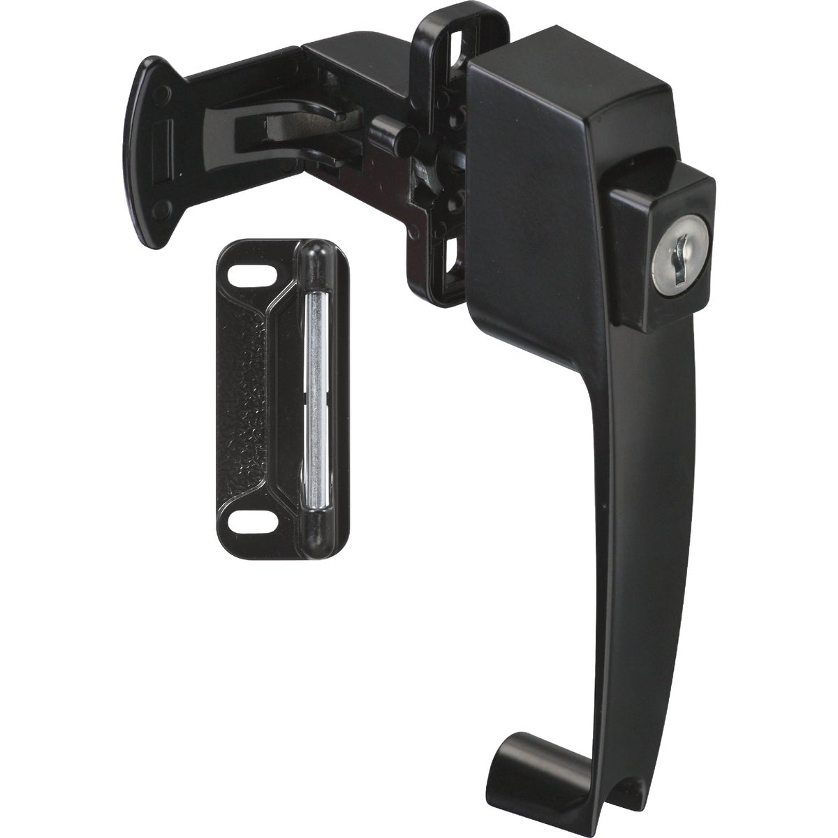 National Hardware Black Push Button Latch with Key