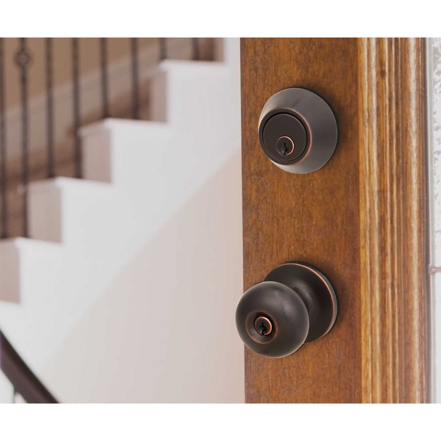 Steel Pro Oil Rubbed Bronze Deadbolt and Door Knob Combo Image 4
