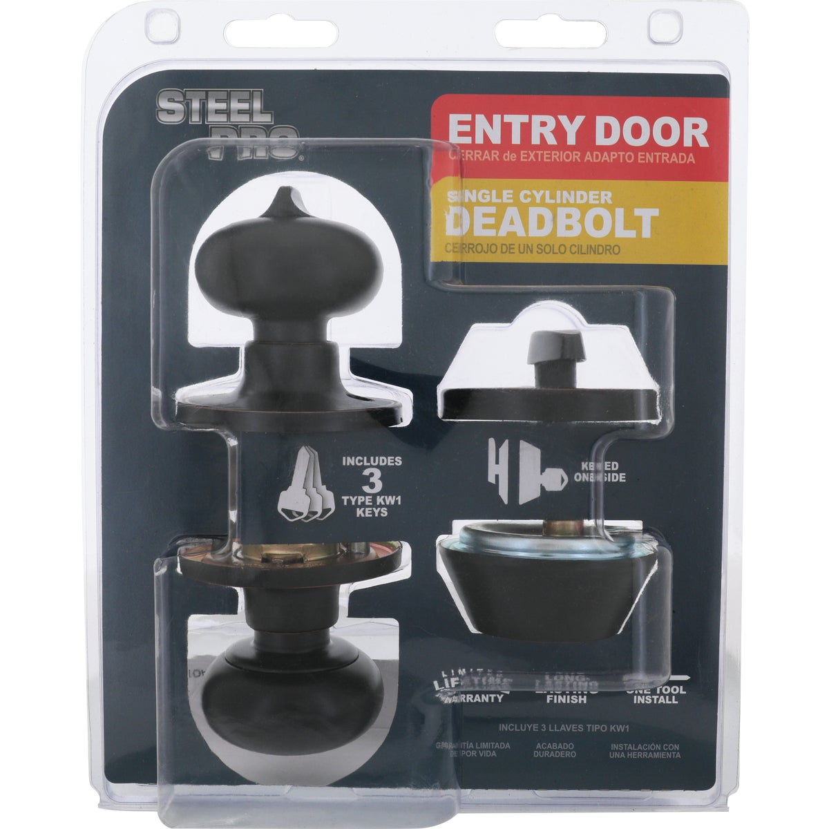 Steel Pro Oil Rubbed Bronze Deadbolt and Door Knob Combo Image 6